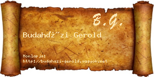 Budaházi Gerold névjegykártya